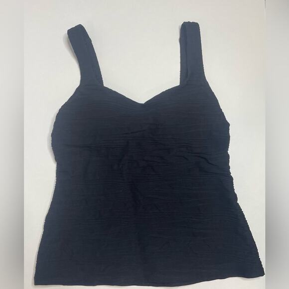Lands end black textured bath suit top - Picture 1 of 7